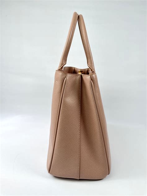 Cammeo Saffiano Lux Leather Double Zip Small Tote Bag BN180